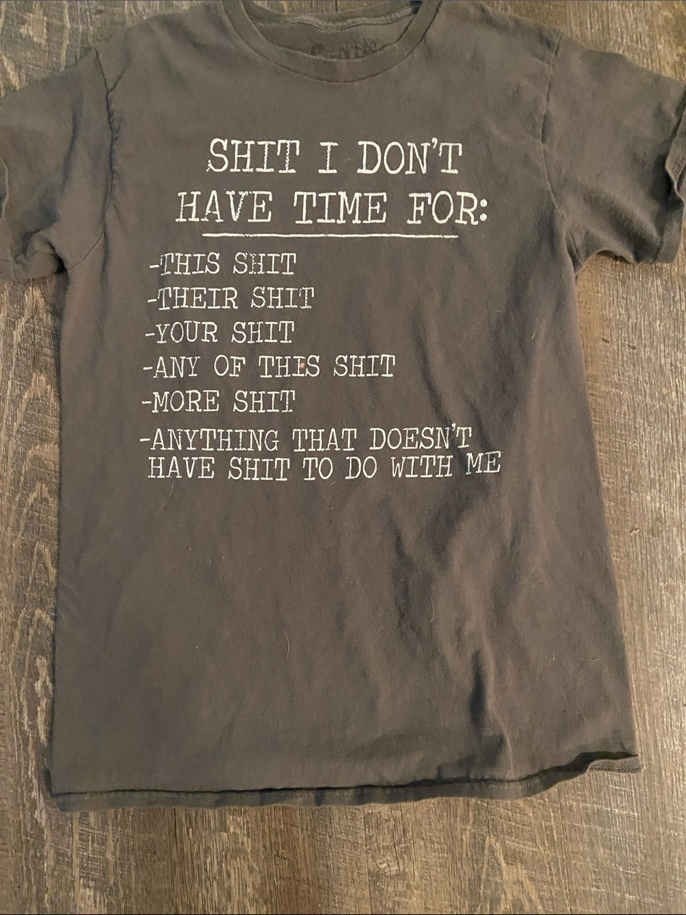Spencer's Gray Short Sleeve Graphic Tee with White Text